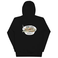 Noodle Gang Long Beach Pullover Hoodie (front and back)