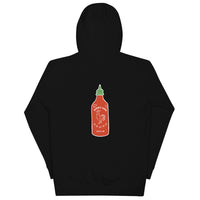 Noodle Gang Seattle Sriracha Pullover Hoodie (front and back)