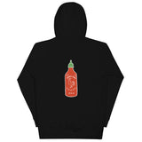 Noodle Gang Seattle Sriracha Pullover Hoodie (front and back)