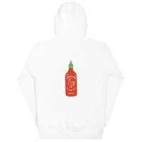 Noodle Gang Seattle Sriracha Pullover Hoodie (front and back)